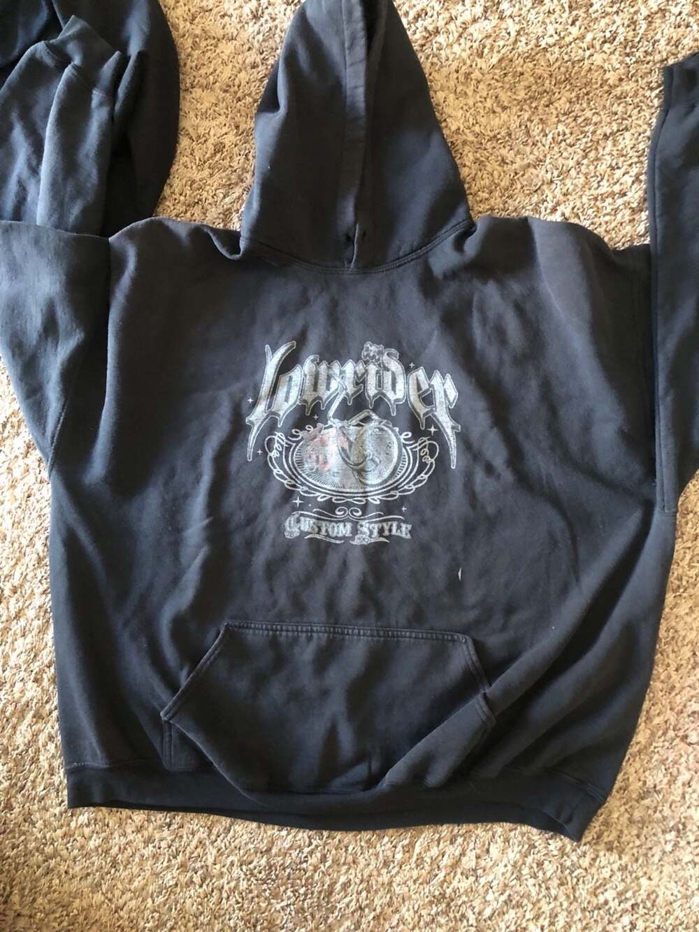 Lowrider Custom Style Vintage Black Graphic Hoodie